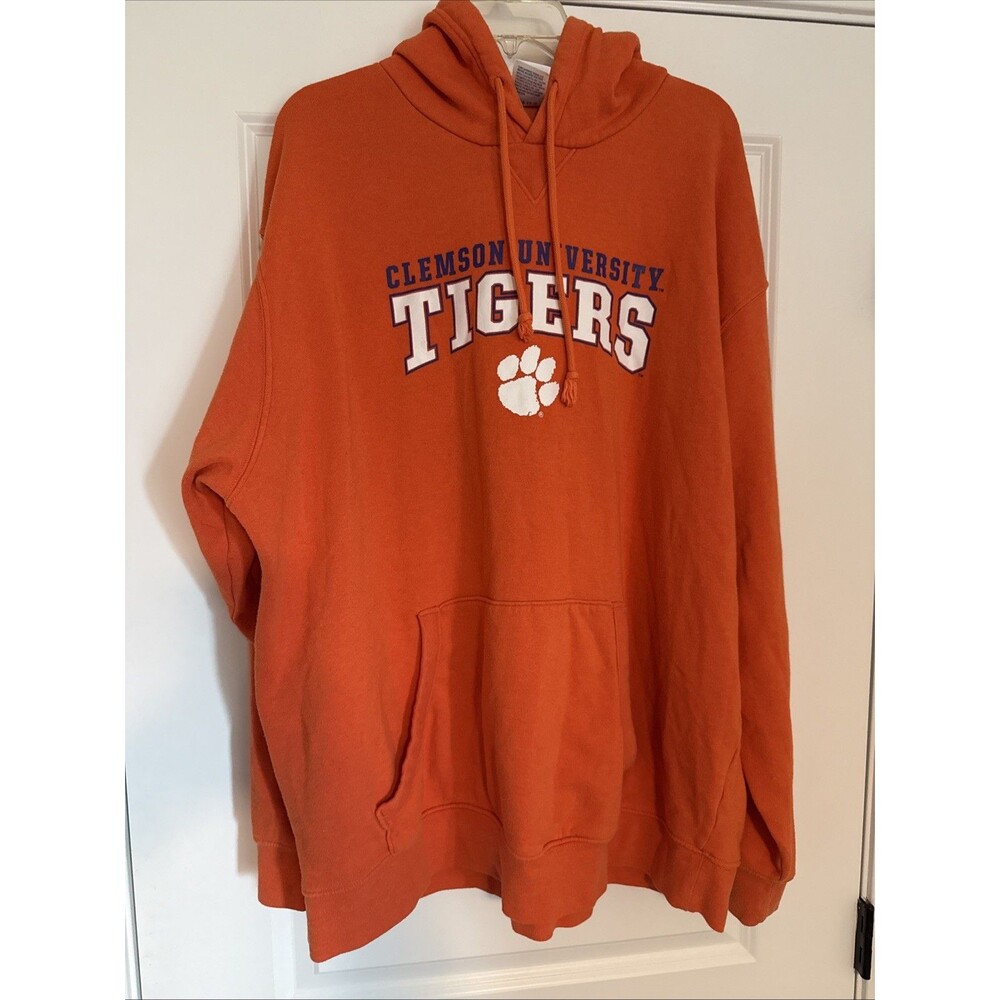 Clemson Tigers Orange Hoodie W/ Kanagaroo Pockets Sweatshirt 2XL Fall Football
